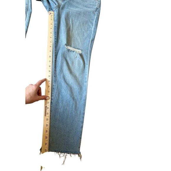Madewell The Perfect Vintage Straight Jeans size 28 Light Blue Wash Denim Distre - Picture 5 of 9